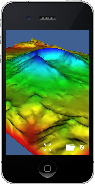 Mount St. Helens dataset visualized on iPhone
